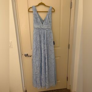 NWT Lulu's Sky Blue Patterned Maxi Dress